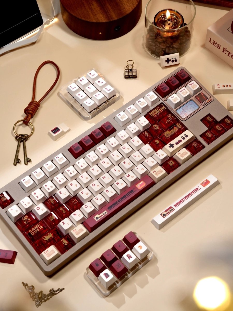 Cool Red Famicom Backlit Retro Keycap Set - KeyArtisan