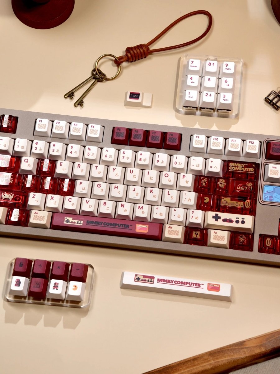 Cool Red Famicom Backlit Retro Keycap Set - KeyArtisan