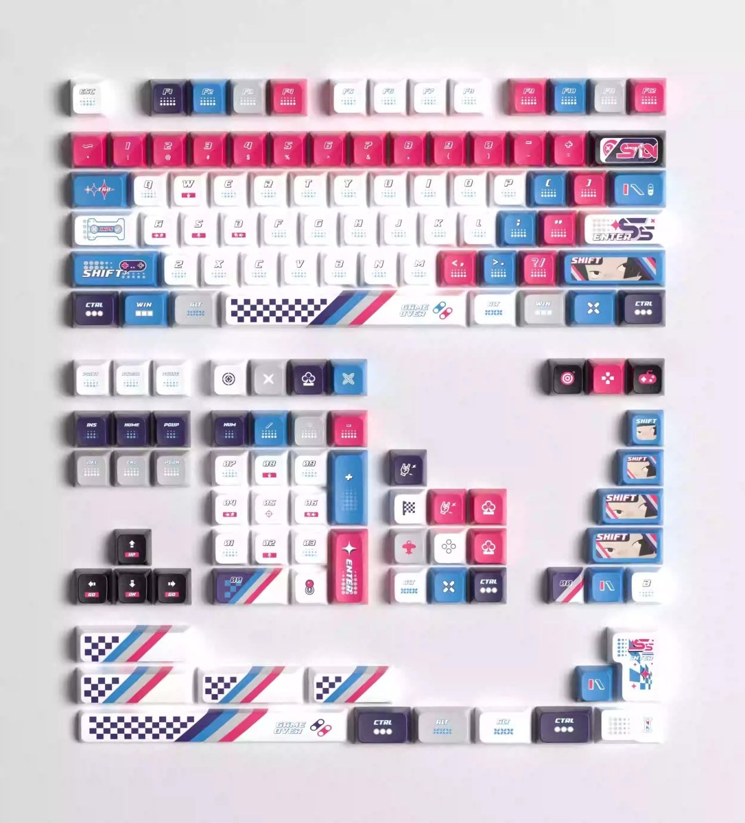 Cool Red Gaming Theme PBT ISO Keycap Set - KeyArtisan