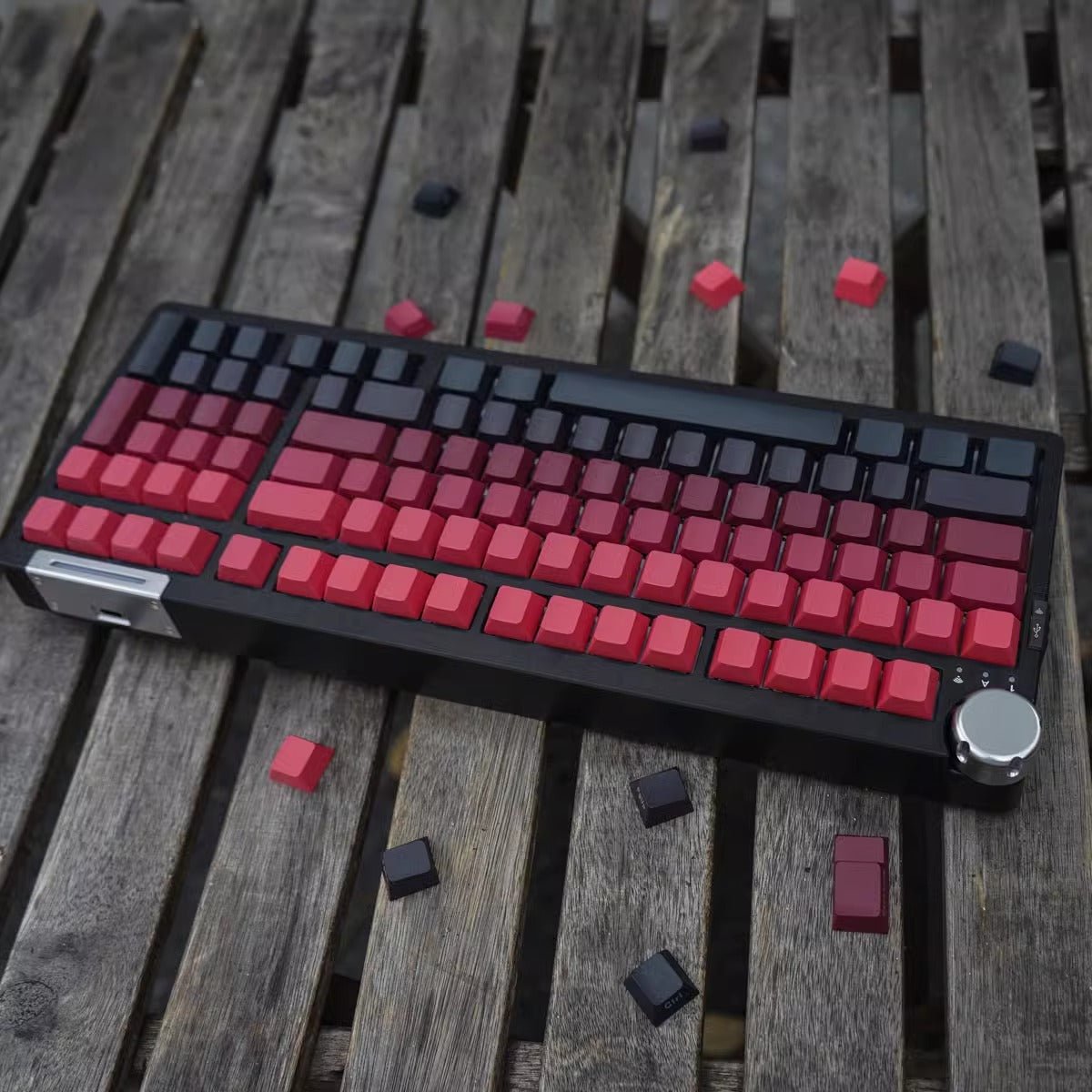 Cool Red Gradient PBT ISO Backlit Keycap Set - KeyArtisan