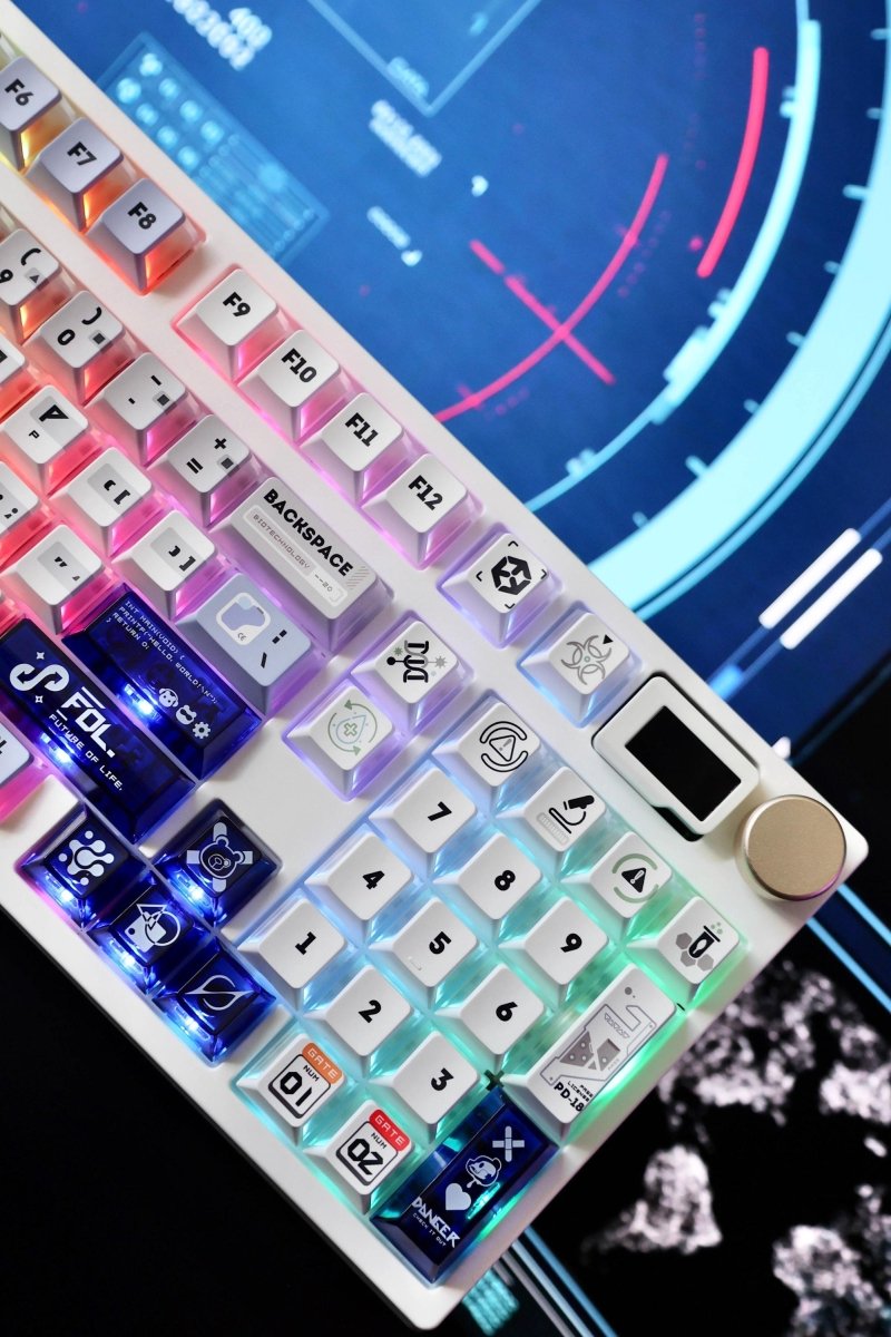 Cool Red Mecha Anime Style Artisan Keycap Set - KeyArtisan