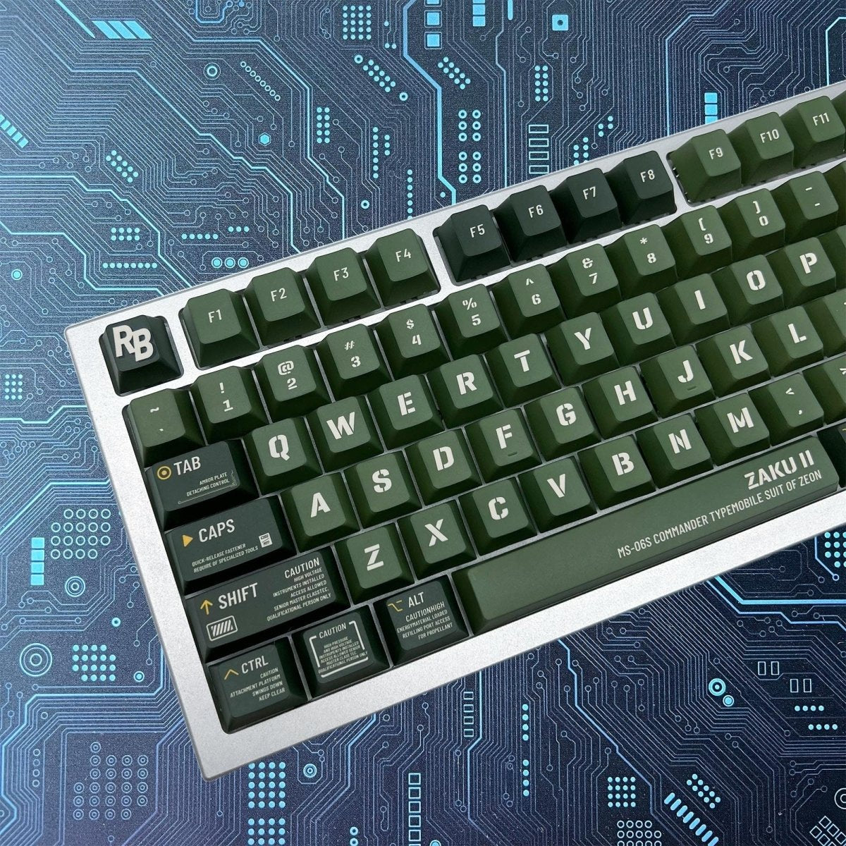 Cool Red Mecha ZAKU Theme Keycap Set - KeyArtisan