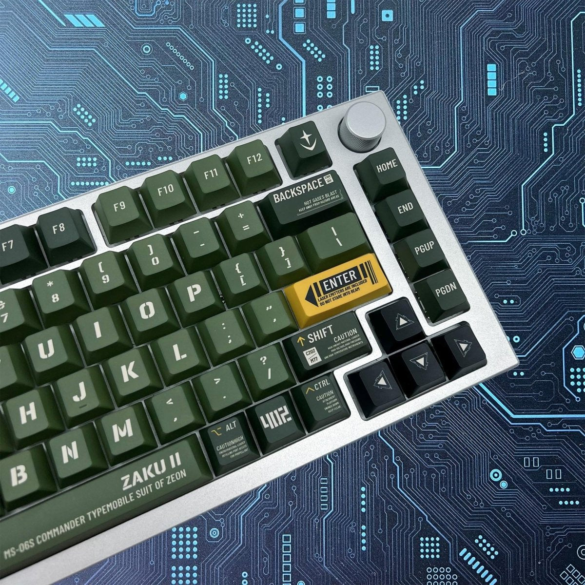 Cool Red Mecha ZAKU Theme Keycap Set - KeyArtisan