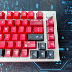 Cool Red Mecha ZAKU Theme Keycap Set - KeyArtisan