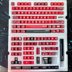 Cool Red Mecha ZAKU Theme Keycap Set - KeyArtisan