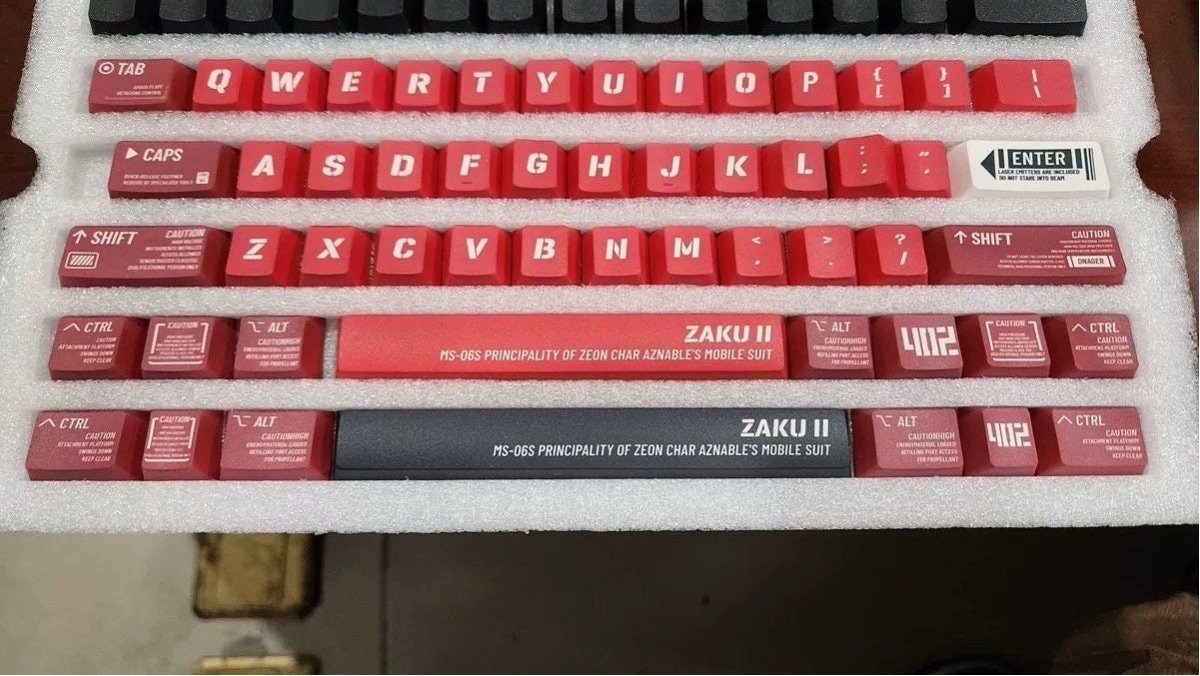Cool Red ZAKU Mecha Warrior Keycap Set - KeyArtisan