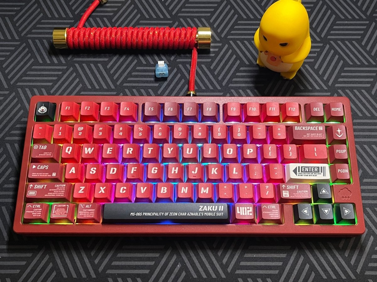 Cool Red ZAKU Mecha Warrior Keycap Set - KeyArtisan