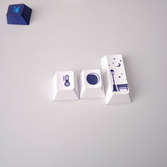 Cool Snowy Night Theme Gradient Keycap Set - KeyArtisan