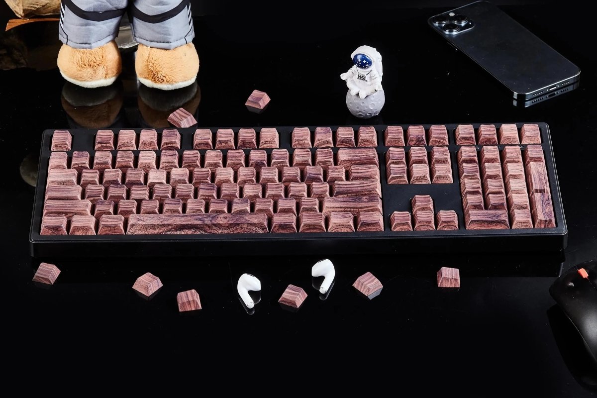 Cool Wooden - Style PBT Backlit Keycap Set - KeyArtisan
