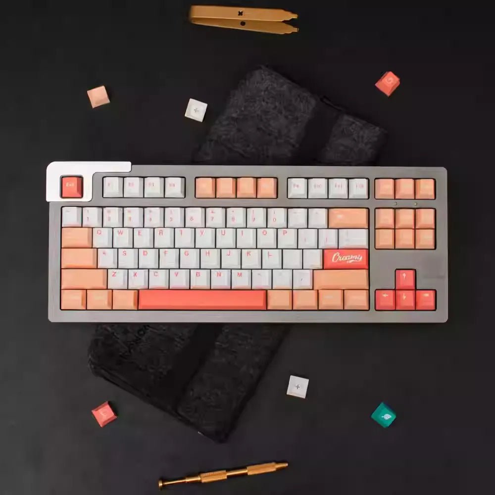 Creamy Peach Theme Pastel Keycap Set - KeyArtisan® - KeyArtisan