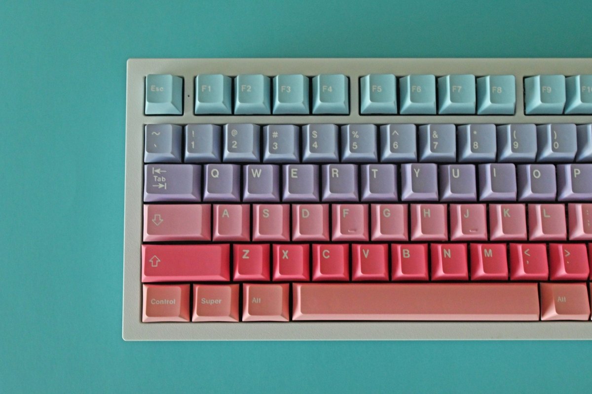 Cute Aurora Sunset Theme Gradient Keycap Set - KeyArtisan