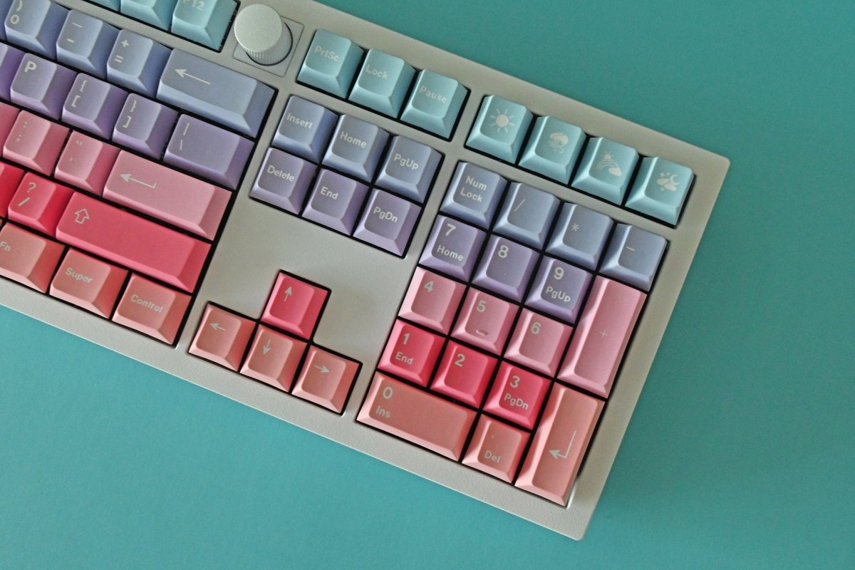 Cute Aurora Sunset Theme Gradient Keycap Set - KeyArtisan