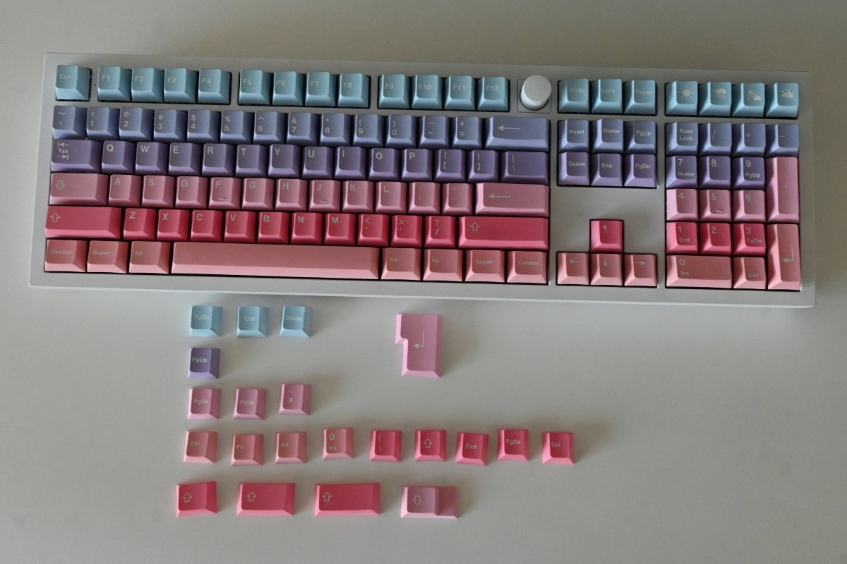 Cute Aurora Sunset Theme Gradient Keycap Set - KeyArtisan