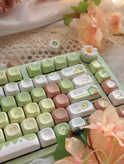 Cute Avocado Garden Themed Keycap Set - KeyArtisan