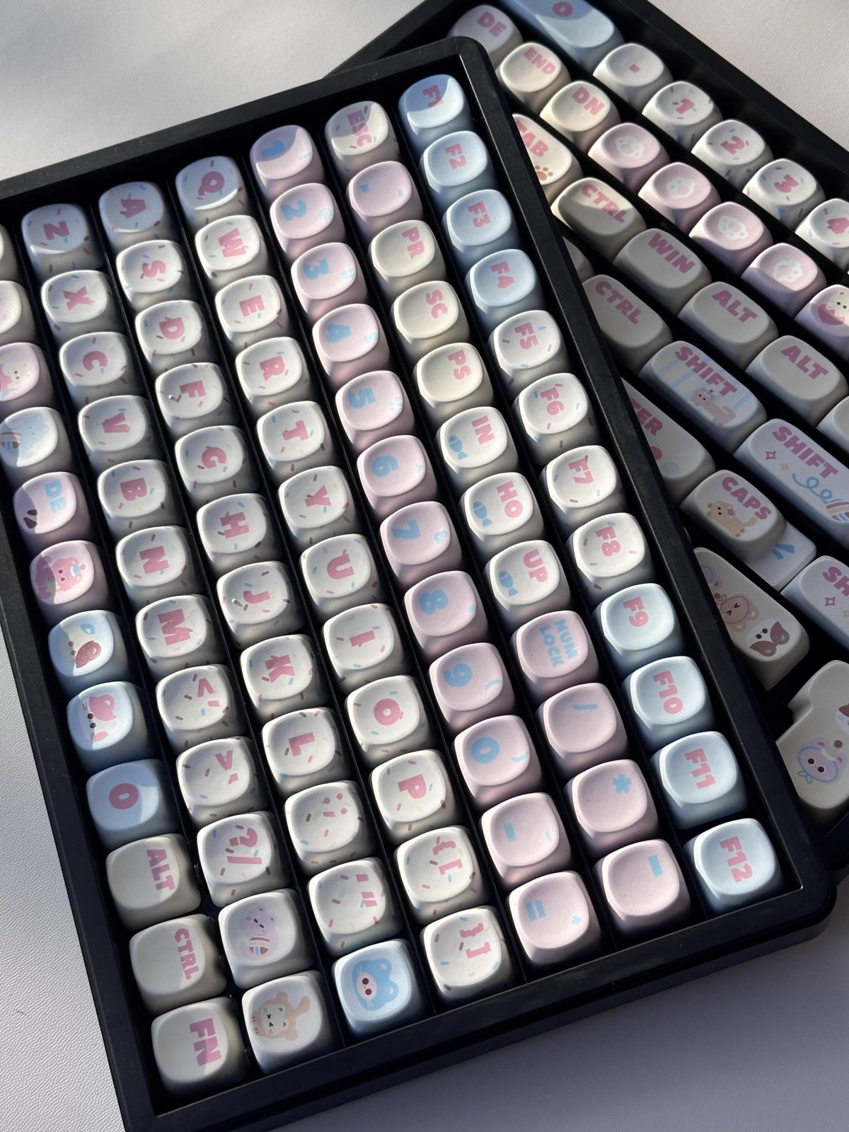 Cute Birthday Cat Theme Pink Keycap Set - KeyArtisan