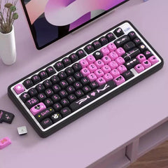 Cute Black & Pink Love Theme Artisan Keycap Set - KeyArtisan