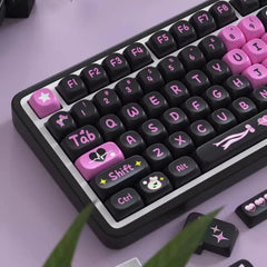 Cute Black & Pink Love Theme Artisan Keycap Set - KeyArtisan