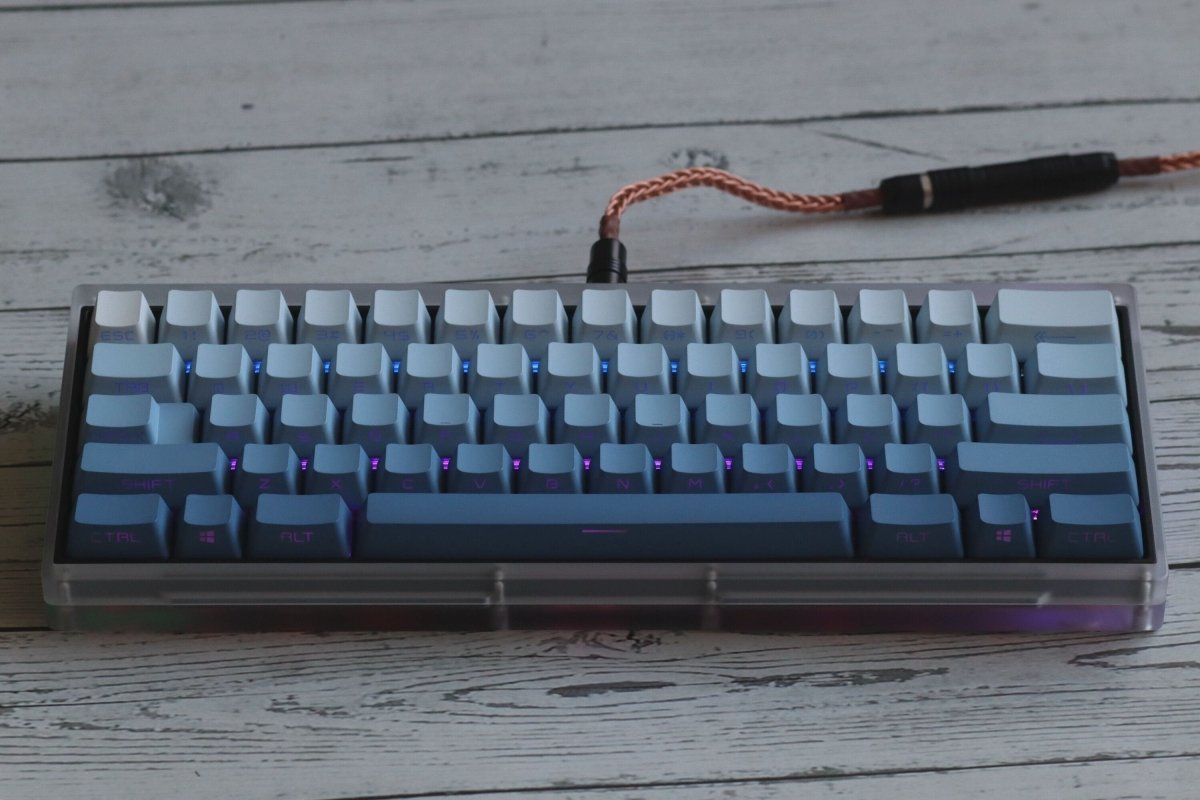 Cute Blue Gradient Backlit Keycap Set - KeyArtisan