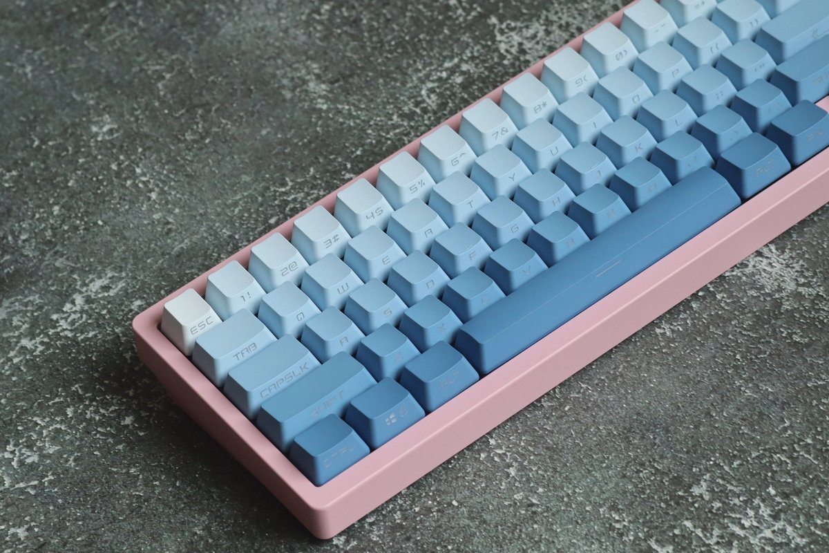 Cute Blue Gradient Backlit Keycap Set - KeyArtisan