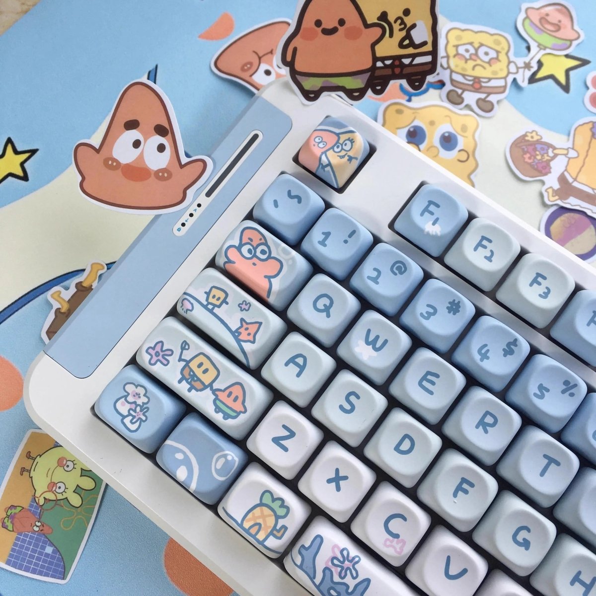 Cute Blue Gradient Spongebob Theme Artisan Keycap Set - KeyArtisan