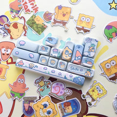 Cute Blue Gradient Spongebob Theme Artisan Keycap Set - KeyArtisan