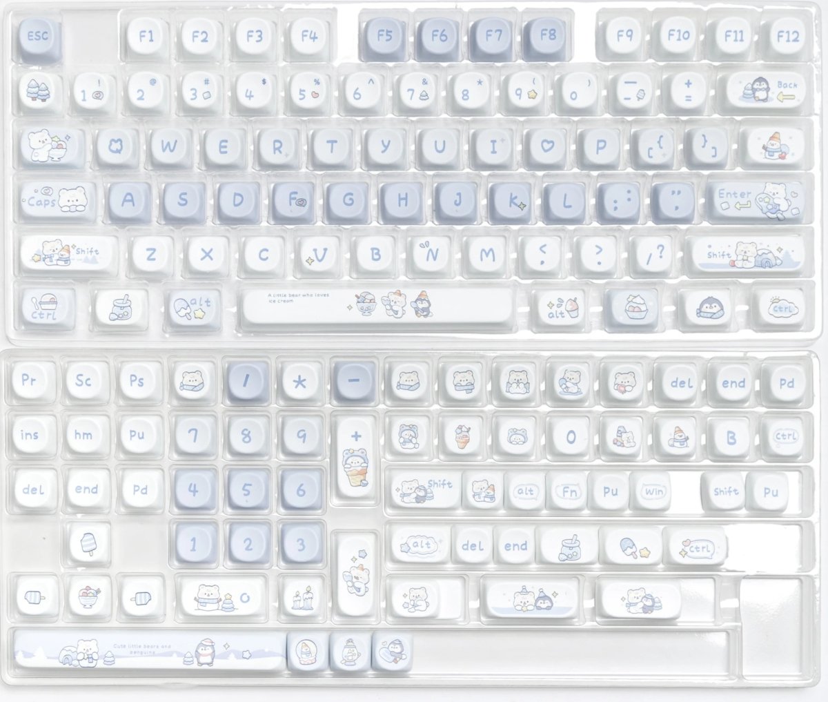 Cute Blue Ice Bear Theme Artisan Keycap Set - KeyArtisan