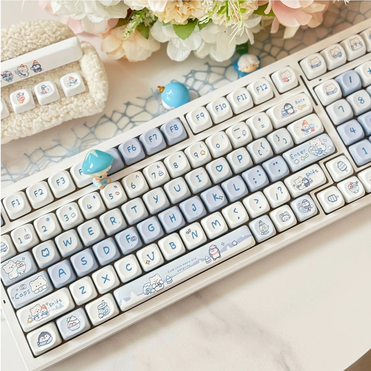Cute Blue Ice Bear Theme Artisan Keycap Set - KeyArtisan