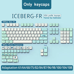 Cute Blue Iceberg Theme PBT XDA Keycap Set | Multi - Language Layouts - KeyArtisan