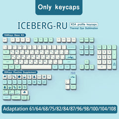 Cute Blue Iceberg Theme PBT XDA Keycap Set | Multi - Language Layouts - KeyArtisan