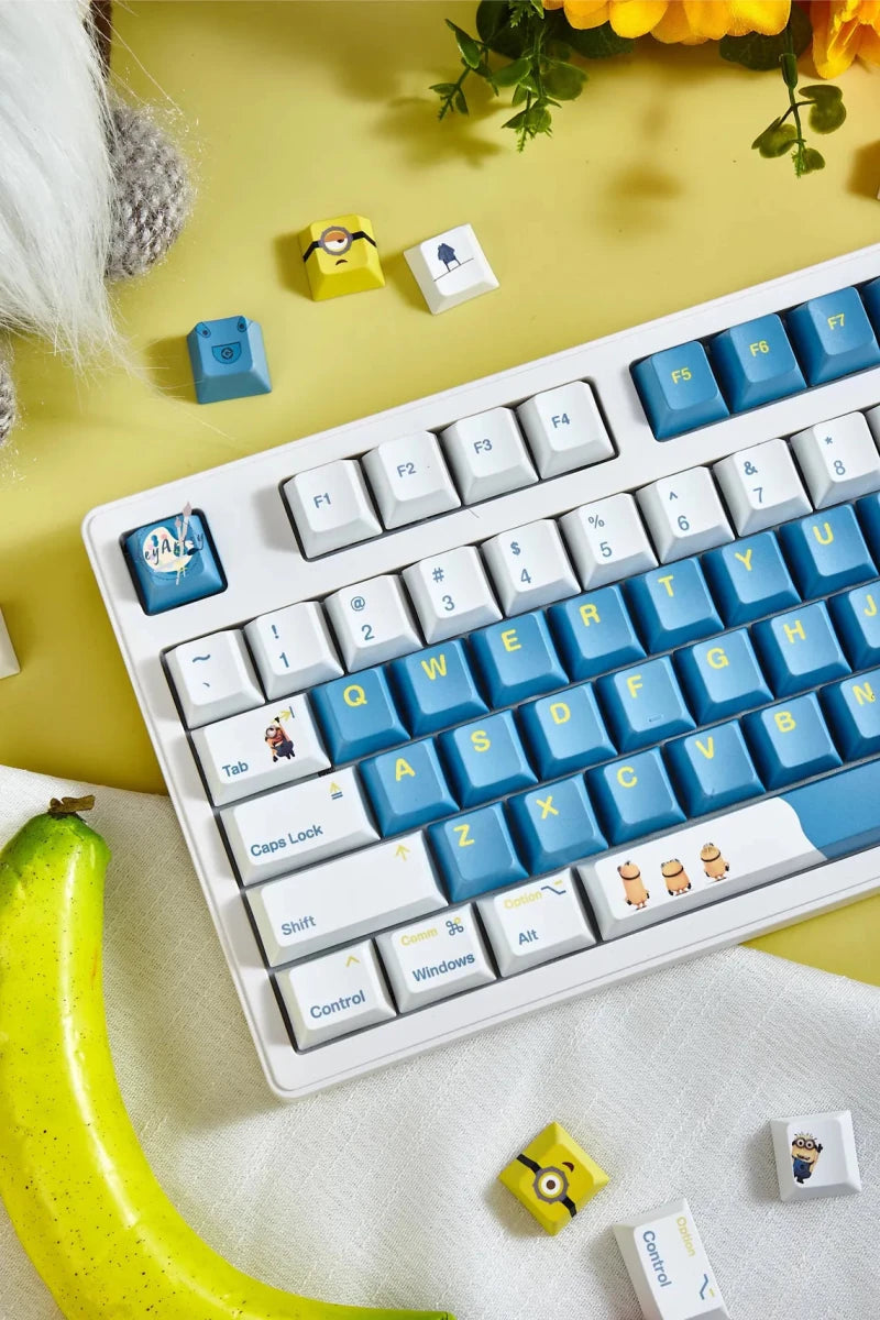 Cute Blue Minions Theme Cartoon Keycap Set - KeyArtisan