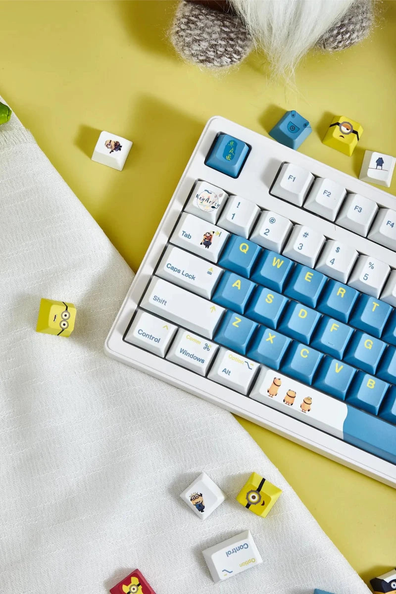 Cute Blue Minions Theme Cartoon Keycap Set - KeyArtisan