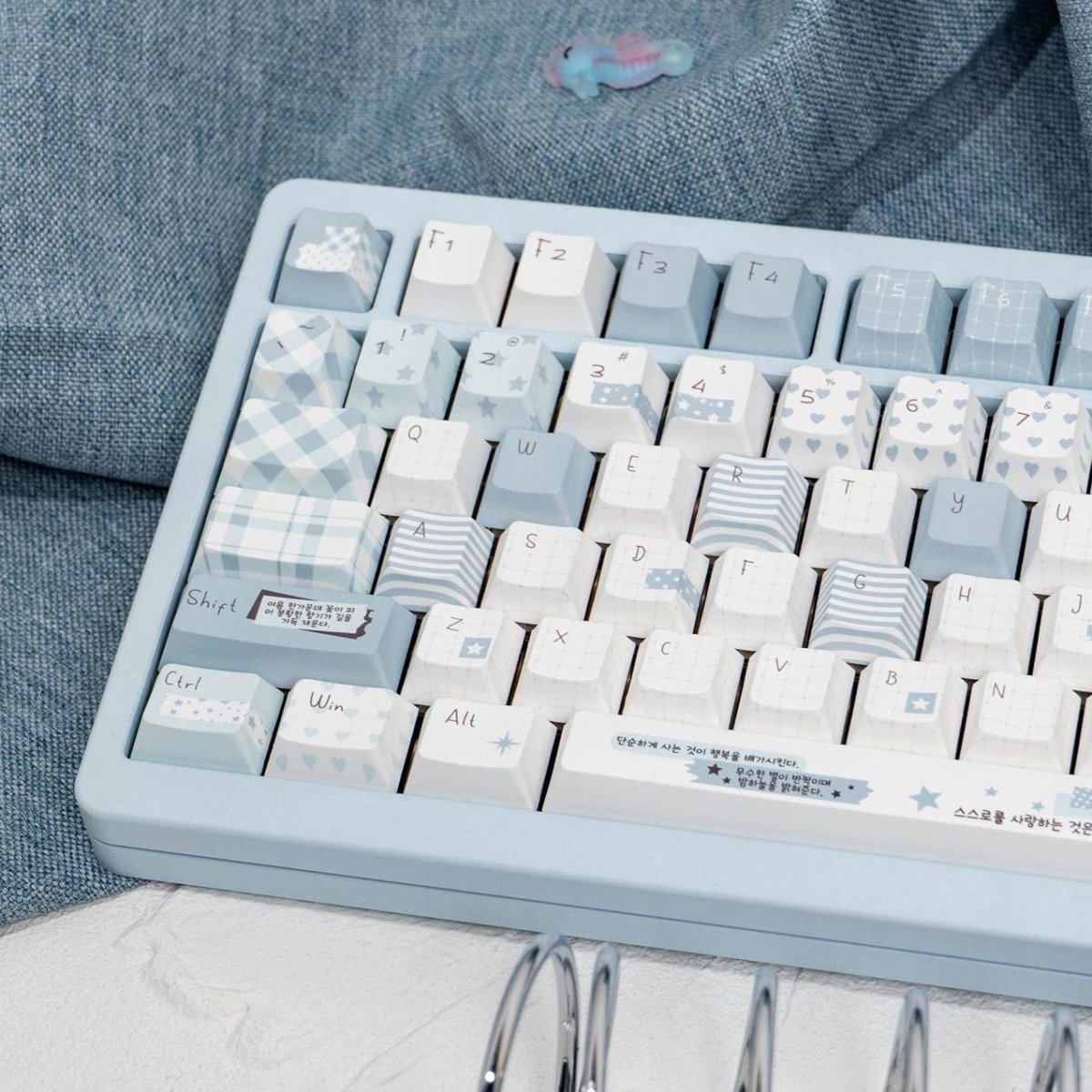 Cute Blue Notebook Theme Artisan Keycap Set - KeyArtisan