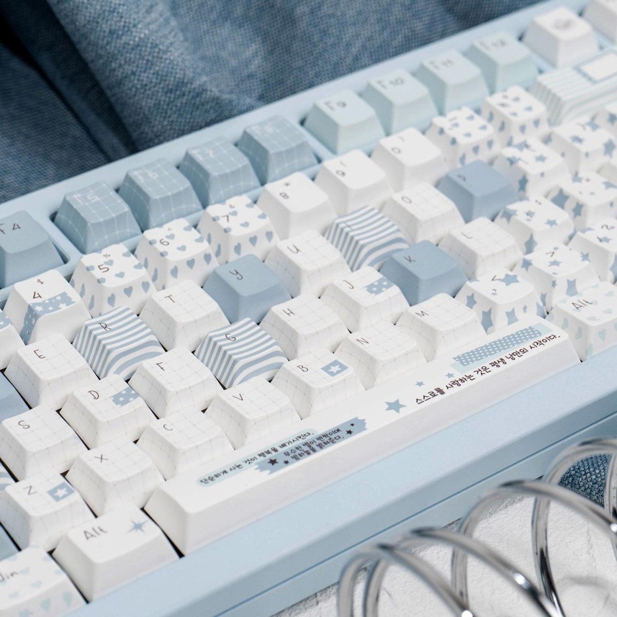 Cute Blue Notebook Theme Artisan Keycap Set - KeyArtisan