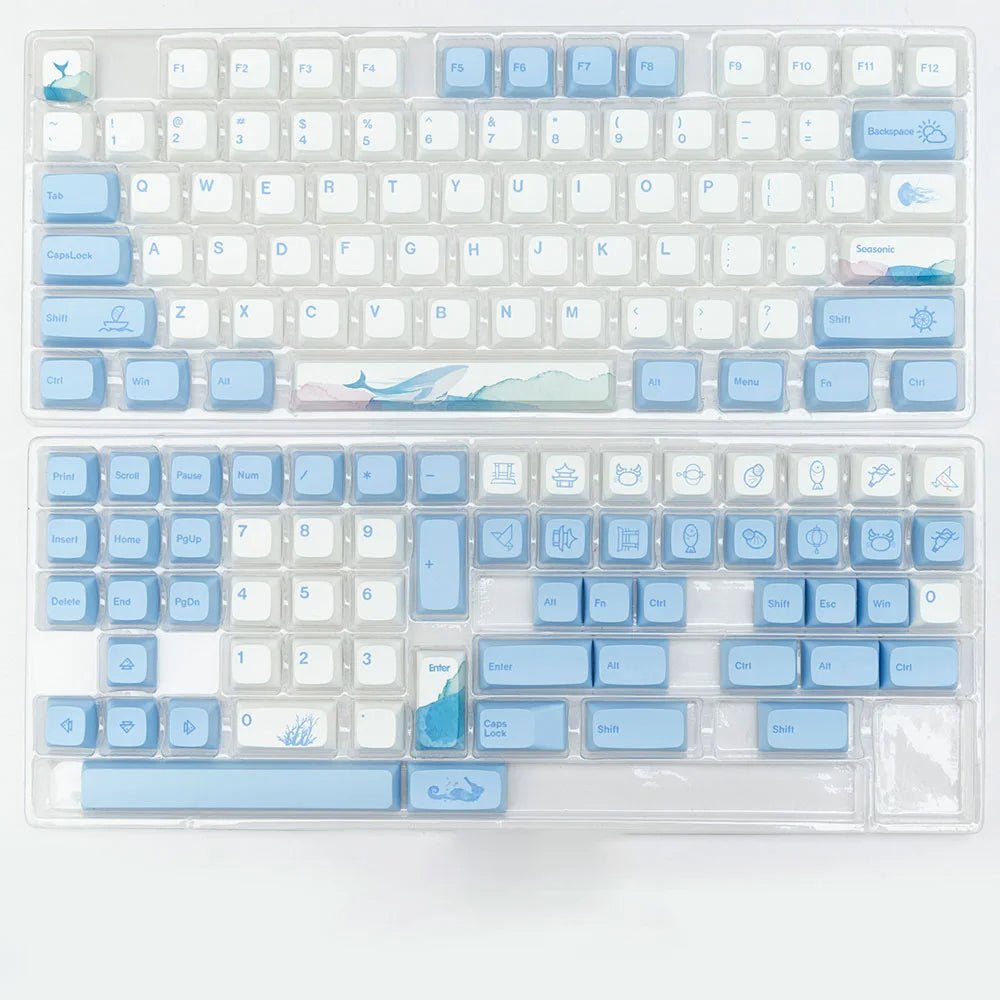 Cute Blue Ocean Theme Artisan Keycap Set - KeyArtisan