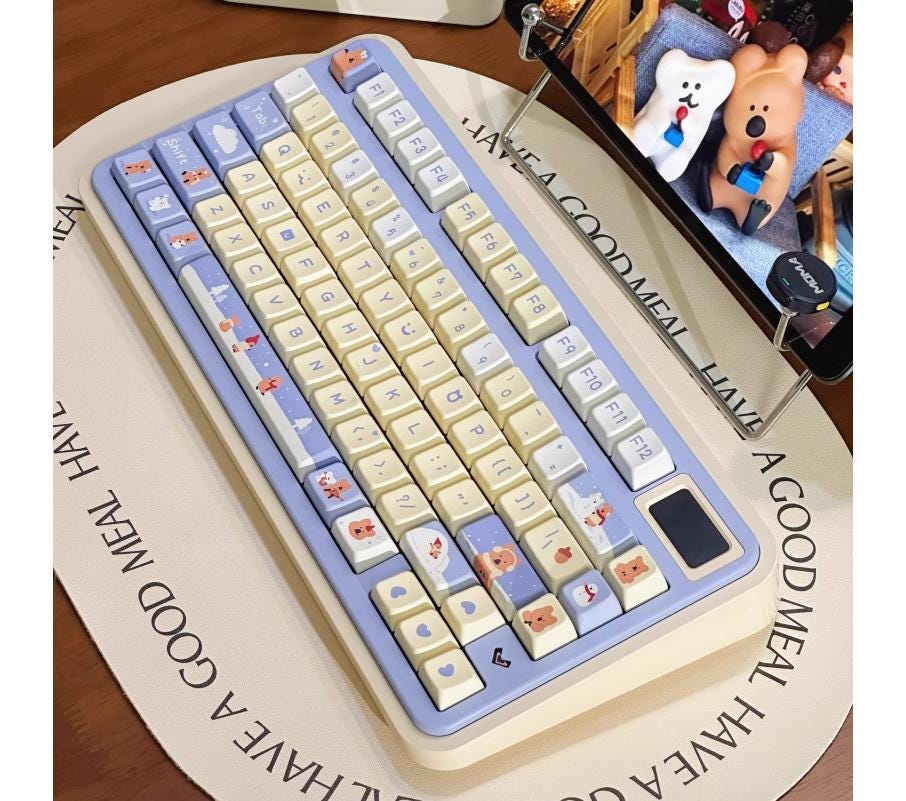 Cute Brown Bear Theme Artisan Keycap Set - KeyArtisan