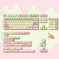 Cute Bunny Strawberry Theme Keycap Set - KeyArtisan