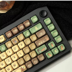 Cute Capybara Theme PBT MOA Keycap Set - KeyArtisan