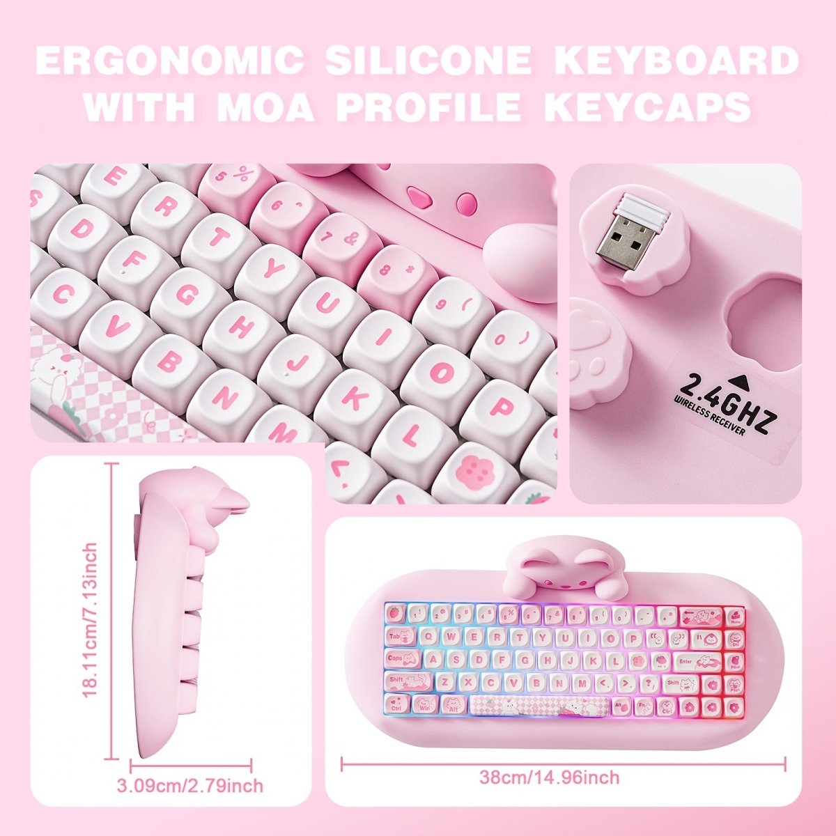 Cute Cat Theme 65% Mechanical Keyboard – YUNZII C68 - KeyArtisan