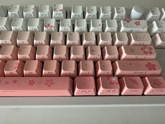 Cute Cherry Blossom Gradient Pink Keycap Set - KeyArtisan