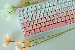 Cute Cherry Blossom Gradient Pink Keycap Set - KeyArtisan