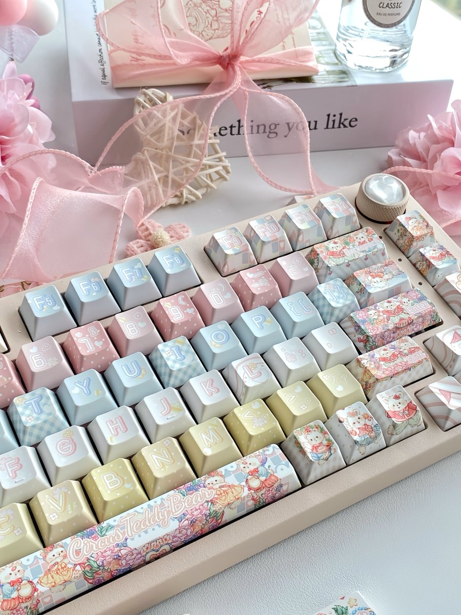 Cute Circus Teddy Bear Theme Artisan Keycap Set - KeyArtisan