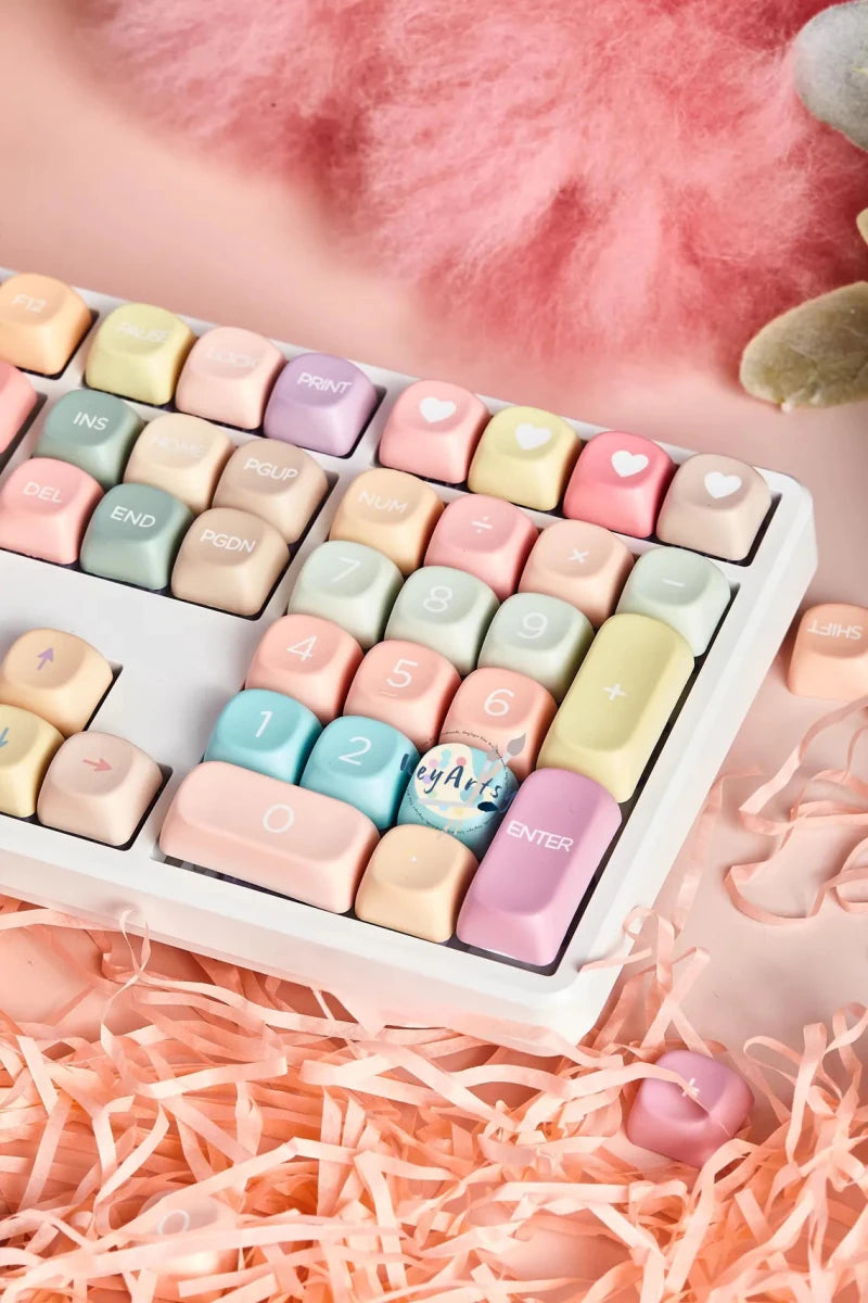 Cute Colorful Candy Theme PBT MOA Round Keycap Set - KeyArtisan