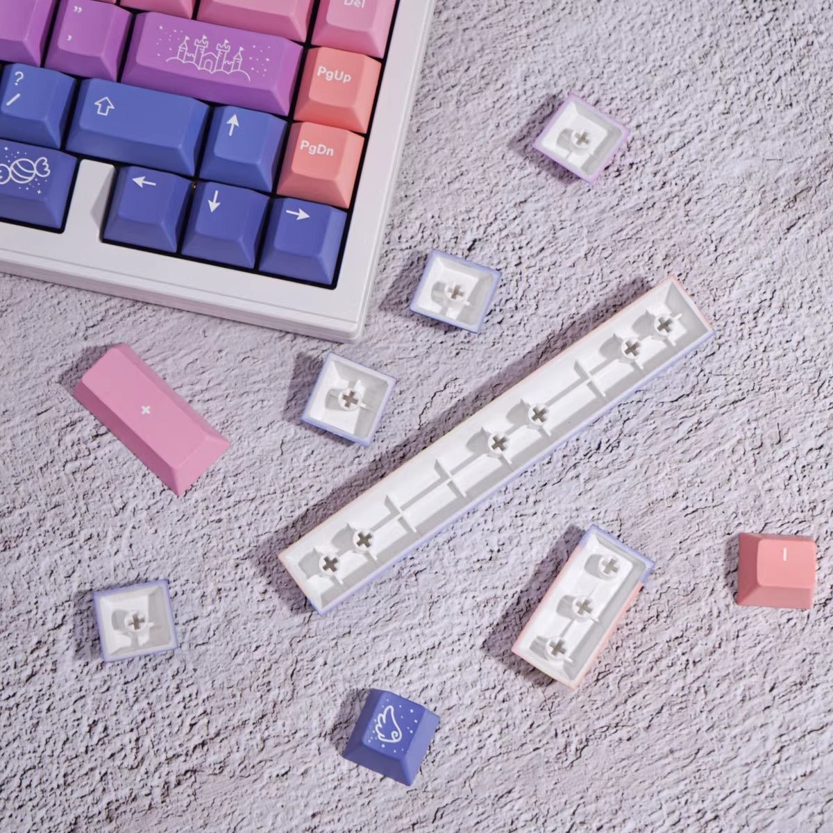 Cute Fairy Tale Theme Purple Gradient Keycap Set - KeyArtisan
