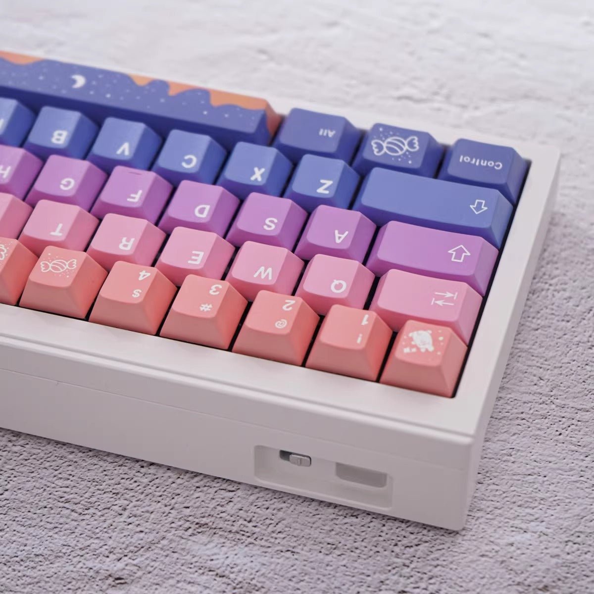 Cute Fairy Tale Theme Purple Gradient Keycap Set - KeyArtisan