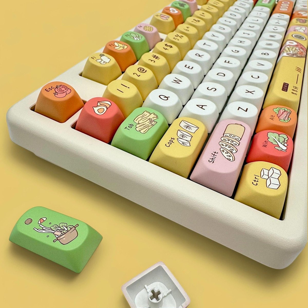 Cute Foodie Feast Theme Artisan Keycap Set - KeyArtisan