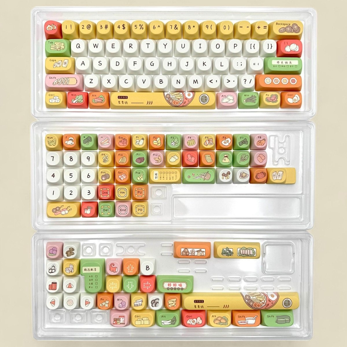 Cute Foodie Feast Theme Artisan Keycap Set - KeyArtisan