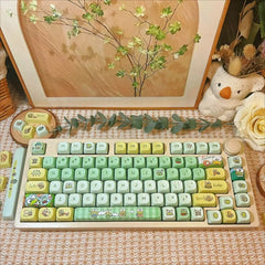 Cute Frog Theme Green Gradient Artisan Keycap Set - KeyArtisan