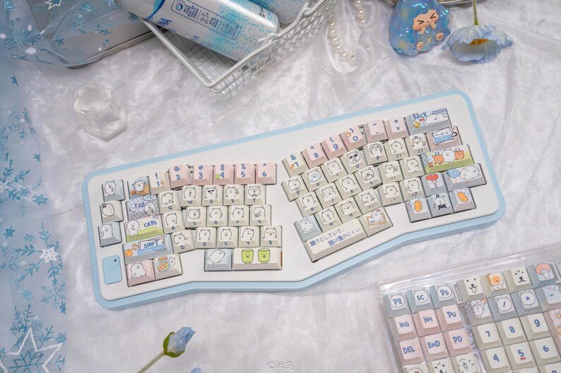 Cute Funny Emote Bear Theme Keycap Set - KeyArtisan