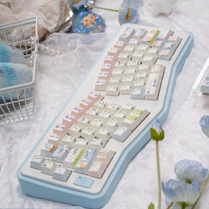 Cute Funny Emote Bear Theme Keycap Set - KeyArtisan
