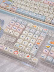 Cute Funny Emote Bear Theme Keycap Set - KeyArtisan